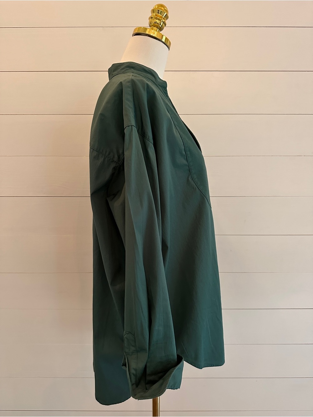 Frank & Eileen Victoria Superluxe Dark Green Button-Up Tuxedo Shirt - Picture 2 of 6